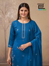 Hiba By Blue Hills Roman Silk Kurti With Bottom Dupatta Exporters In India